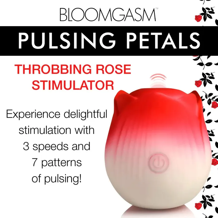 XR Brands Vibrators Pulsing Petals Throbbing Rose Clit Stimulator
