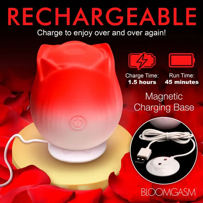 XR Brands Vibrators Pulsing Petals Throbbing Rose Clit Stimulator