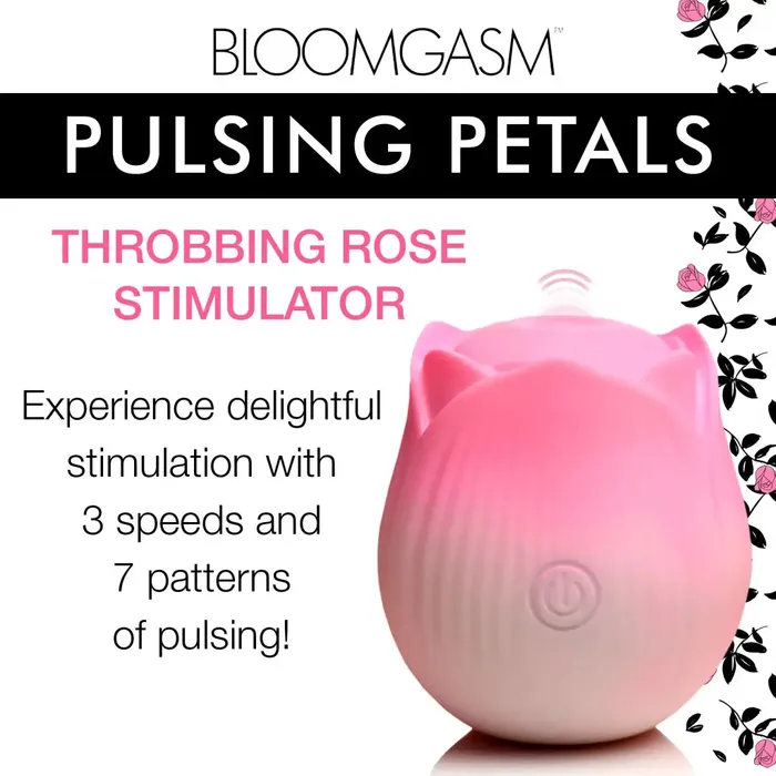 XR Brands Vibrators Pulsing Petals Throbbing Rose Clit Stimulator