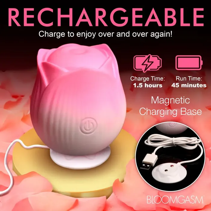 XR Brands Vibrators Pulsing Petals Throbbing Rose Clit Stimulator